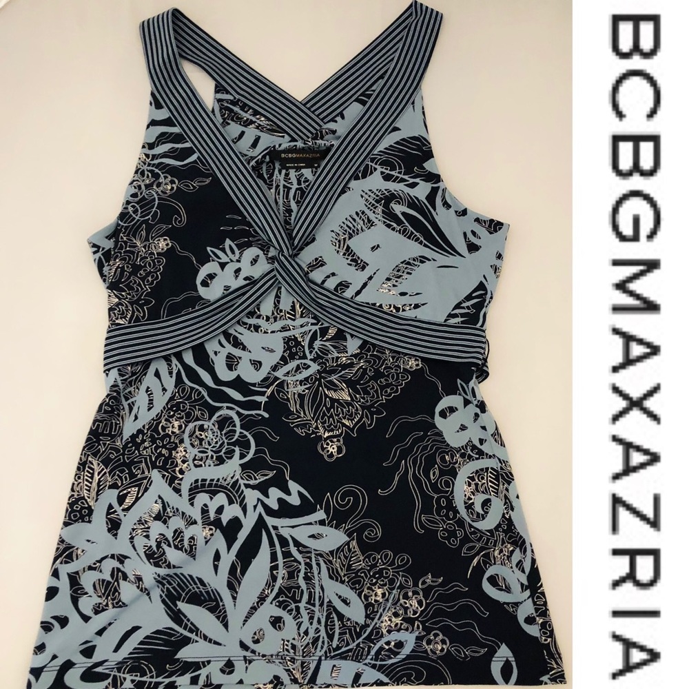 BCBG MAXAZRIA sleeveless top with waist tie
